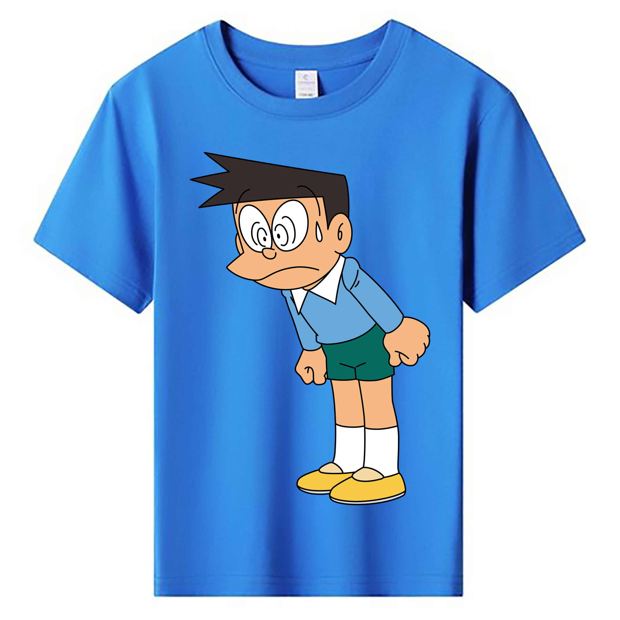 （画像用） ドラえもん 骨川 スネ夫 Doraemon Honekawa Suneo 綿100％キッズTシャツ（フロントプリント）